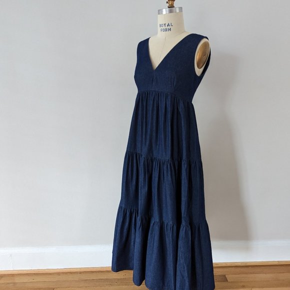 NWT! Kate Spade NY Chambray Vineyard Midi Dress Size 4 Indigo Denim - Picture 4 of 14